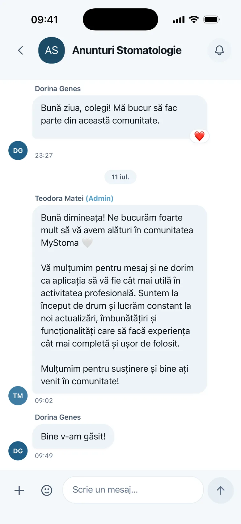 O comunitate pe specialitate din aplicația MyStoma